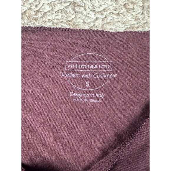 Intimissimi Ultralight with Cashmere Boat Neck Top Dark Burgundy Size S NWT - Picture 9 of 12
